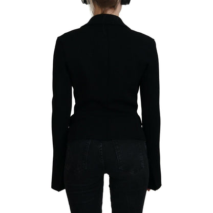 Dolce & Gabbana Black Button Cardigan Blazer Viscose Jacket