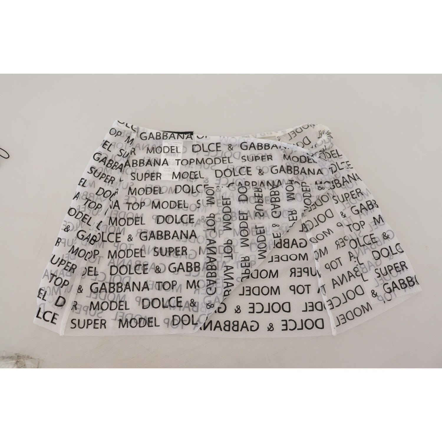 Dolce & Gabbana White Logo See Through A-line Mini Skirt