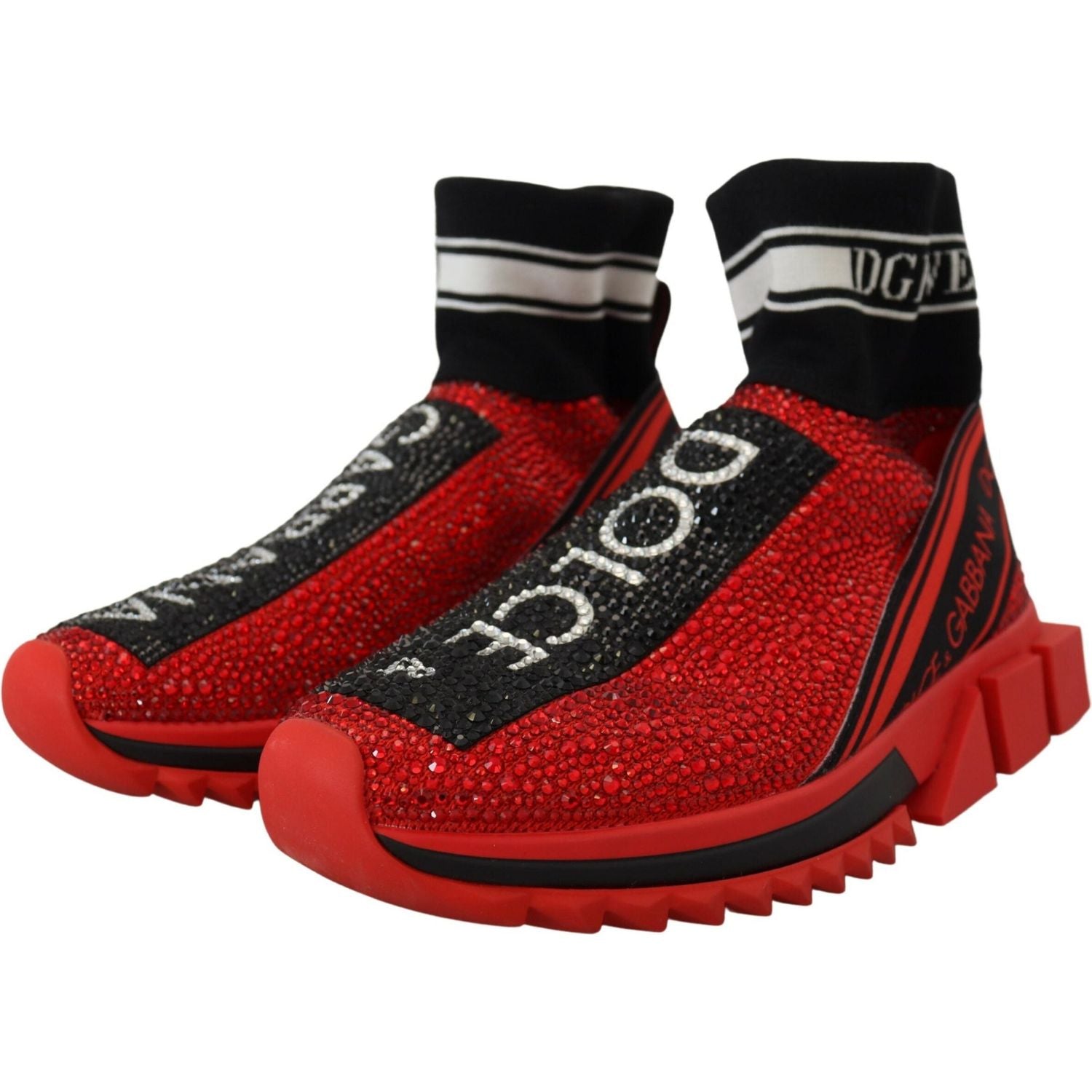 حذاء رياضي Dolce &amp; Gabbana Sorrento باللون الأحمر الرائع سهل الارتداء