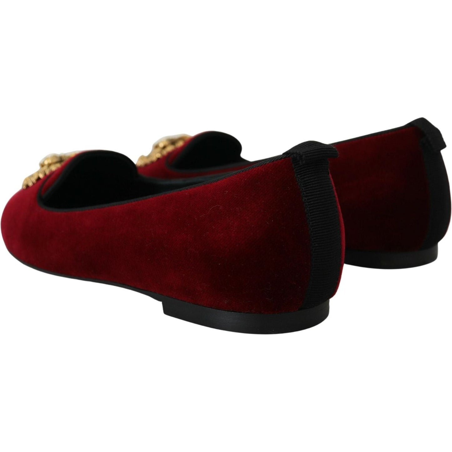 Dolce & Gabbana Bordeaux Velvet Devotion Loafers Dolce & Gabbana