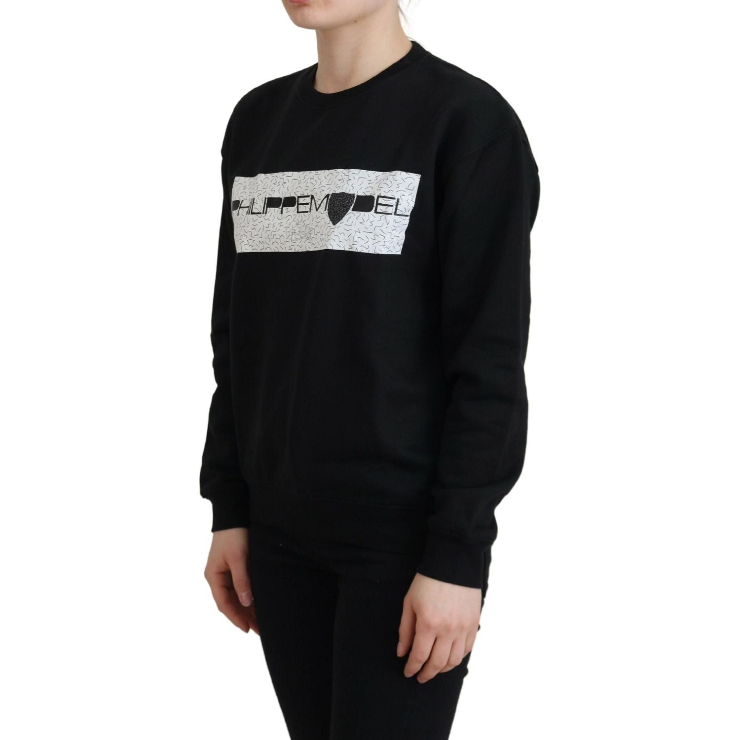 Philippe Model Black Printed Long Sleeves Pullover Sweater