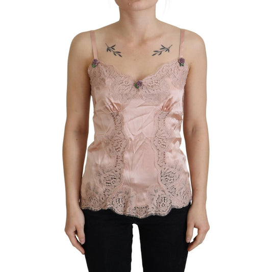 Dolce & Gabbana Elegant Pink Silk Lingerie Top Dolce & Gabbana