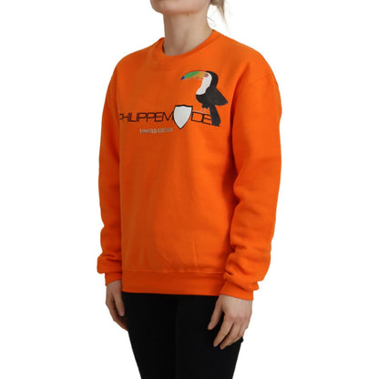 Philippe Model Orange Printed Long Sleeves Pullover Sweater