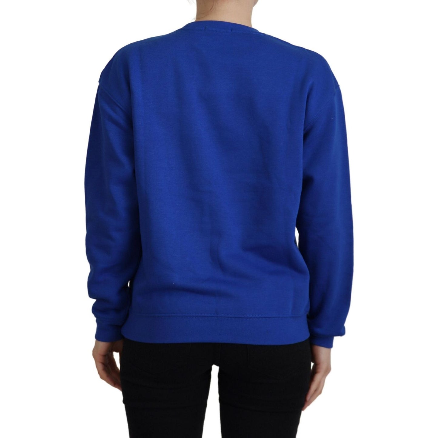 Philippe Model Chic Blue Printed Long Sleeve Pullover Sweater Philippe Model