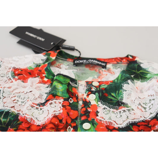 Dolce & Gabbana Elegant Floral Crewneck Cardigan Dolce & Gabbana