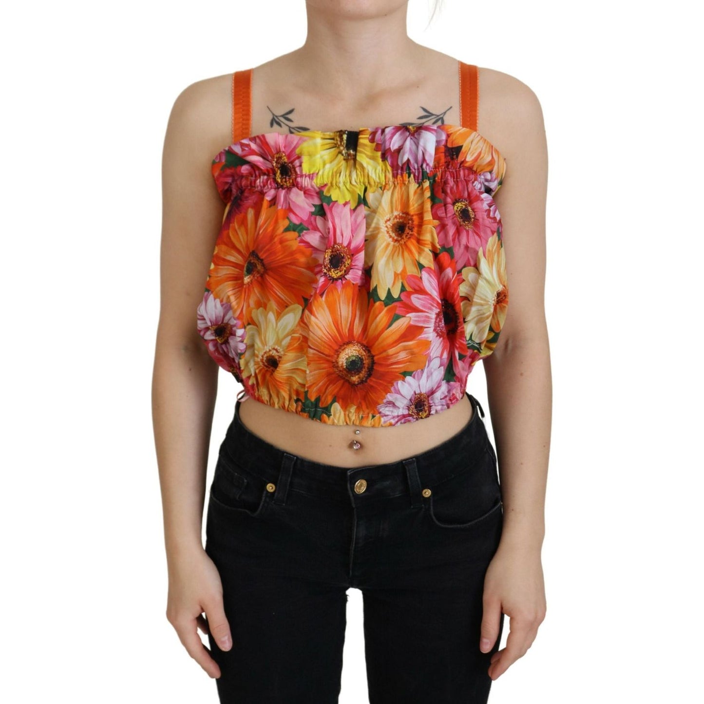 Dolce & Gabbana Floral Elegance Sleeveless Cropped Top Dolce & Gabbana