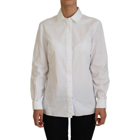 Dolce & Gabbana Elegant White Cotton Button-Up Top Dolce & Gabbana