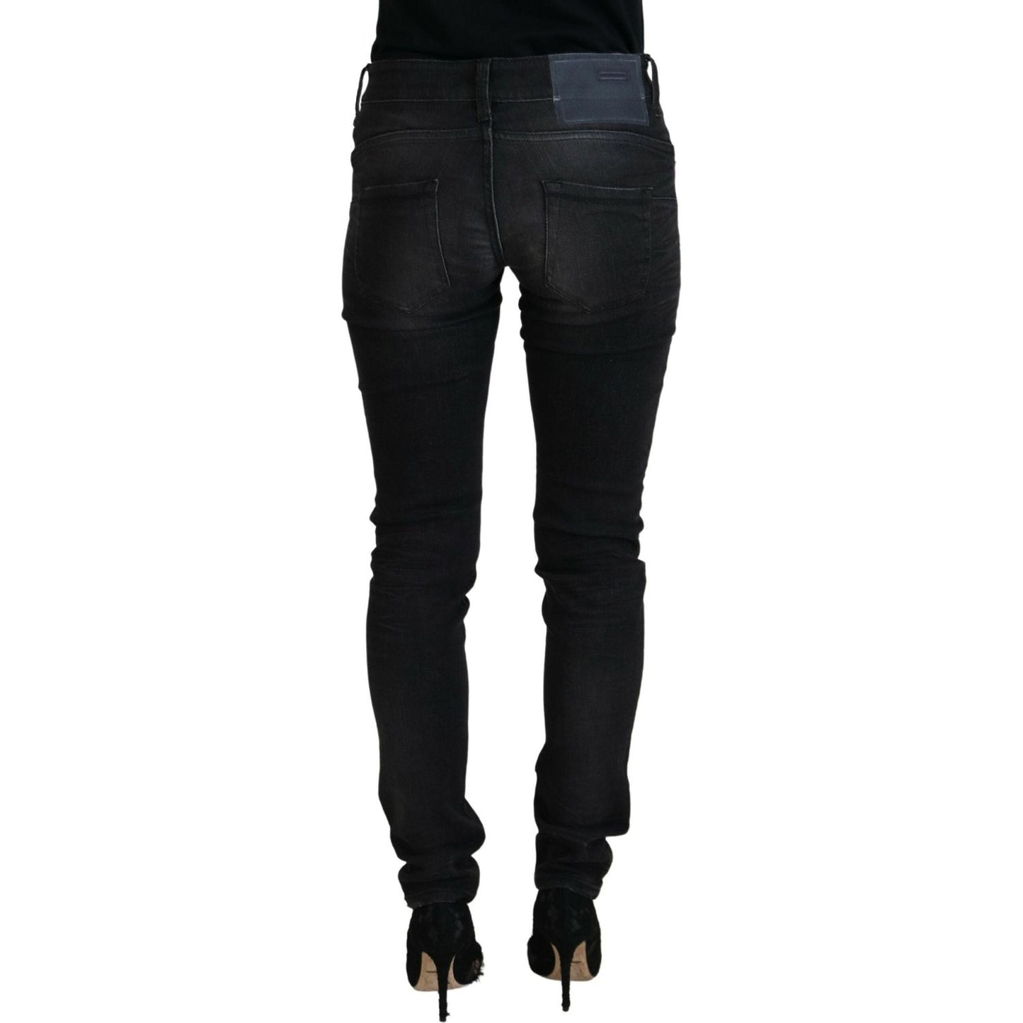 Acht Chic Black Low Waist Straight Leg Jeans Acht