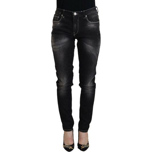 Acht Elegant Tapered Mid Waist Black Jeans Acht