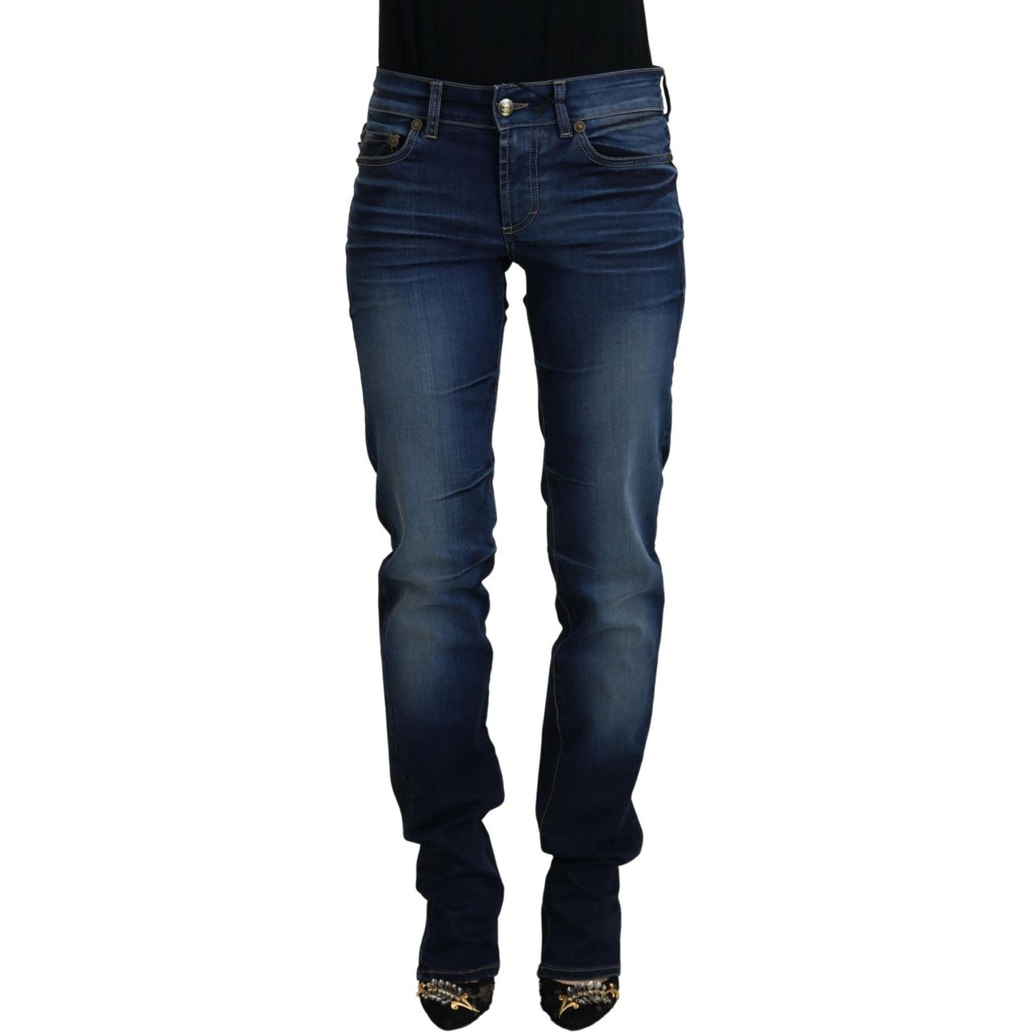 Just Cavalli Chic Low Waist Denim Pants in Blue Just Cavalli