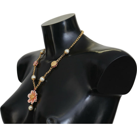 Dolce & Gabbana Elegant Floral Statement Charm Necklace Dolce & Gabbana