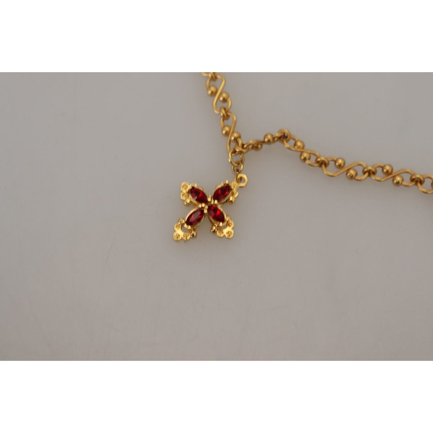 Dolce & Gabbana Gold Tone Cross Charm Necklace Dolce & Gabbana