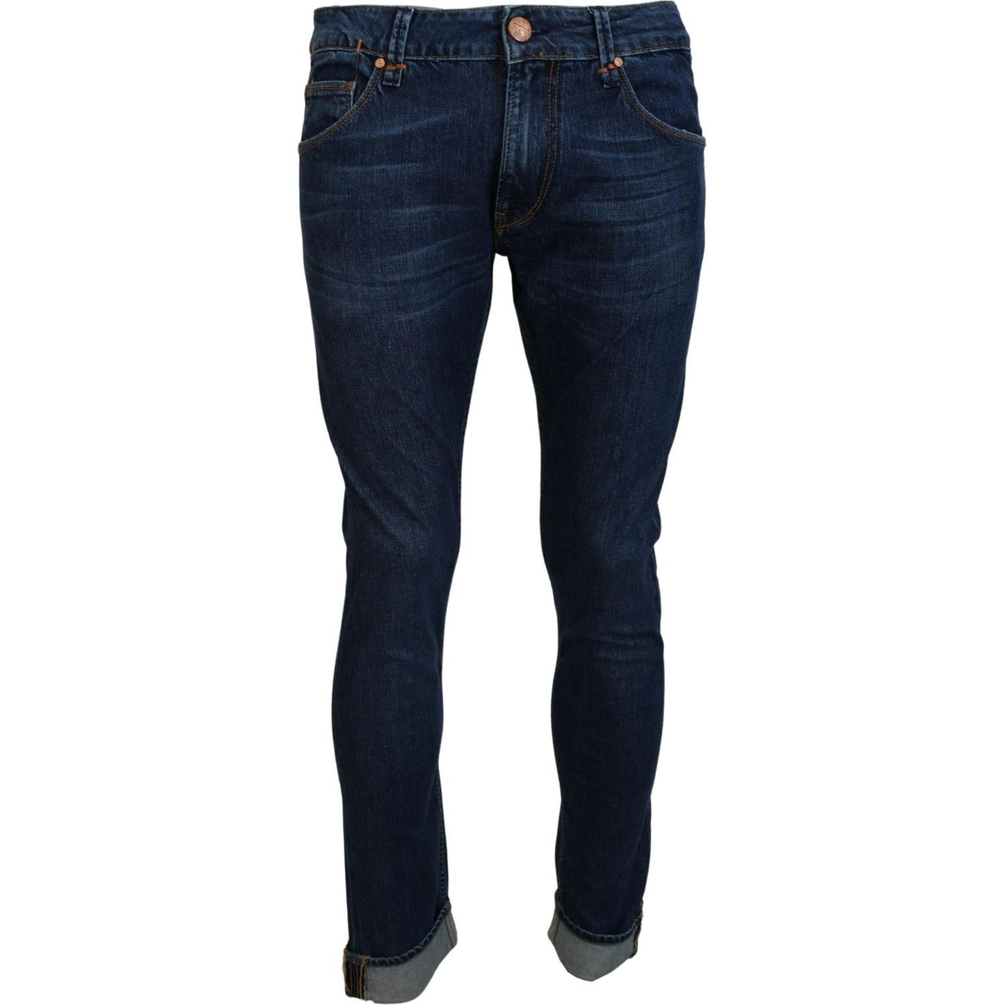 Acht Exquisite Tapered Italian Denim in Blue Acht