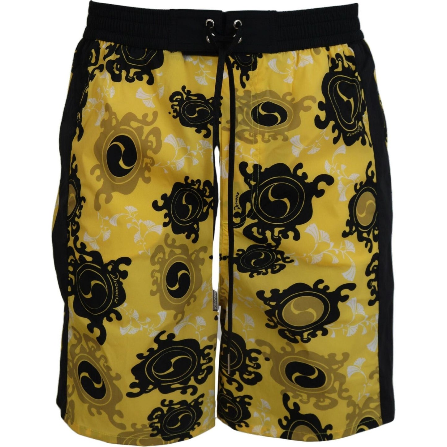 Dsquared² Yellow Block Print Swim Shorts Boxer Dsquared²