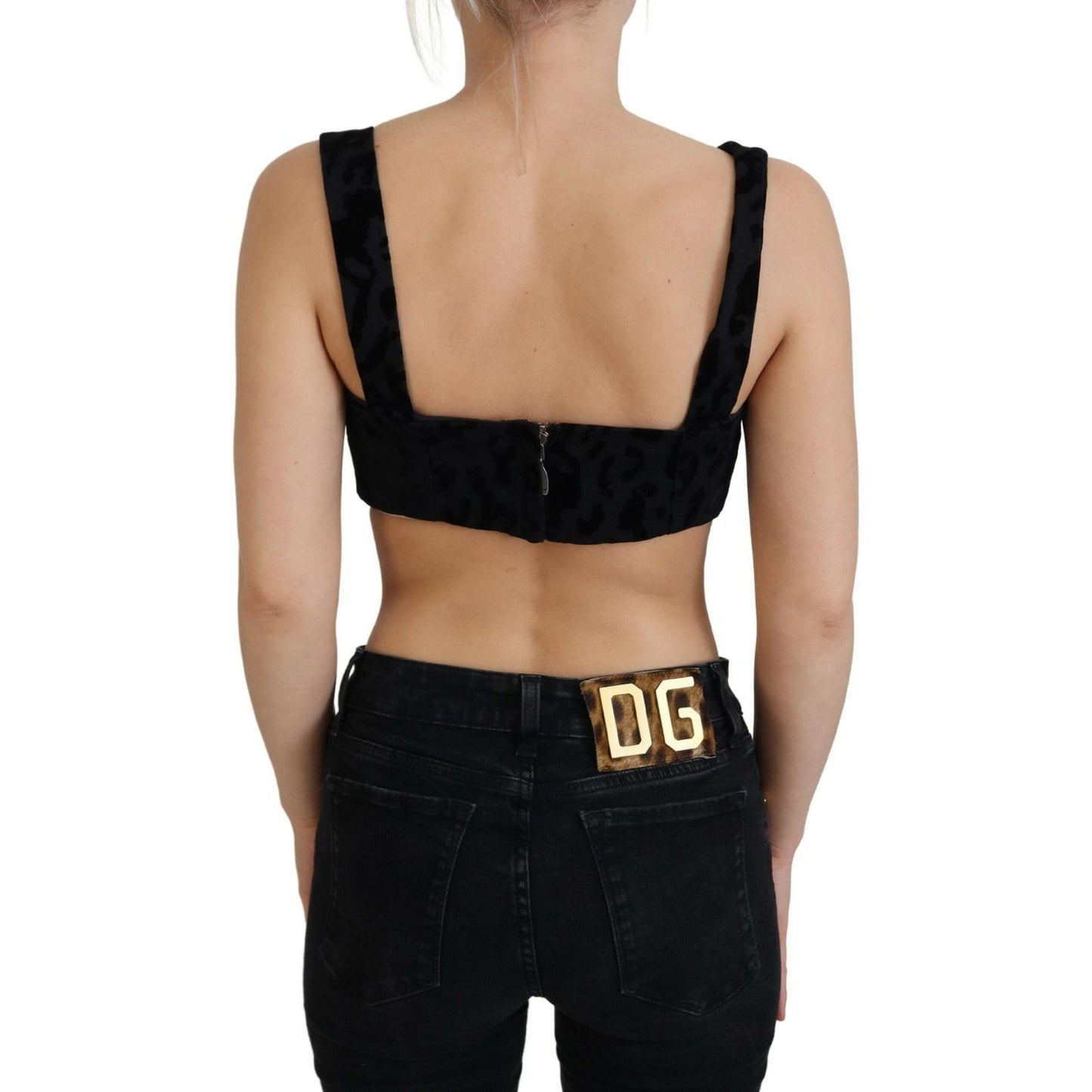 Dolce & Gabbana Elegant Black Cotton Blend Bustier Corset Top Dolce & Gabbana