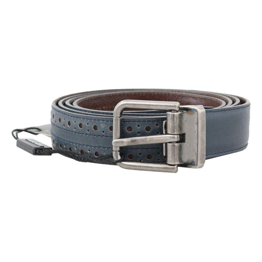 Dolce & Gabbana Elegant Blue Leather Men's Belt Dolce & Gabbana