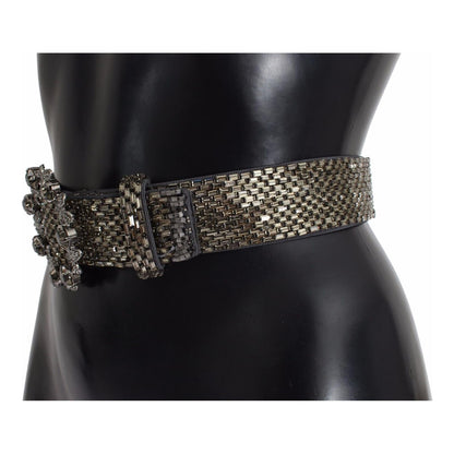 Dolce & Gabbana Multicolor Wide Crystal Buckle Sequined Belt Dolce & Gabbana