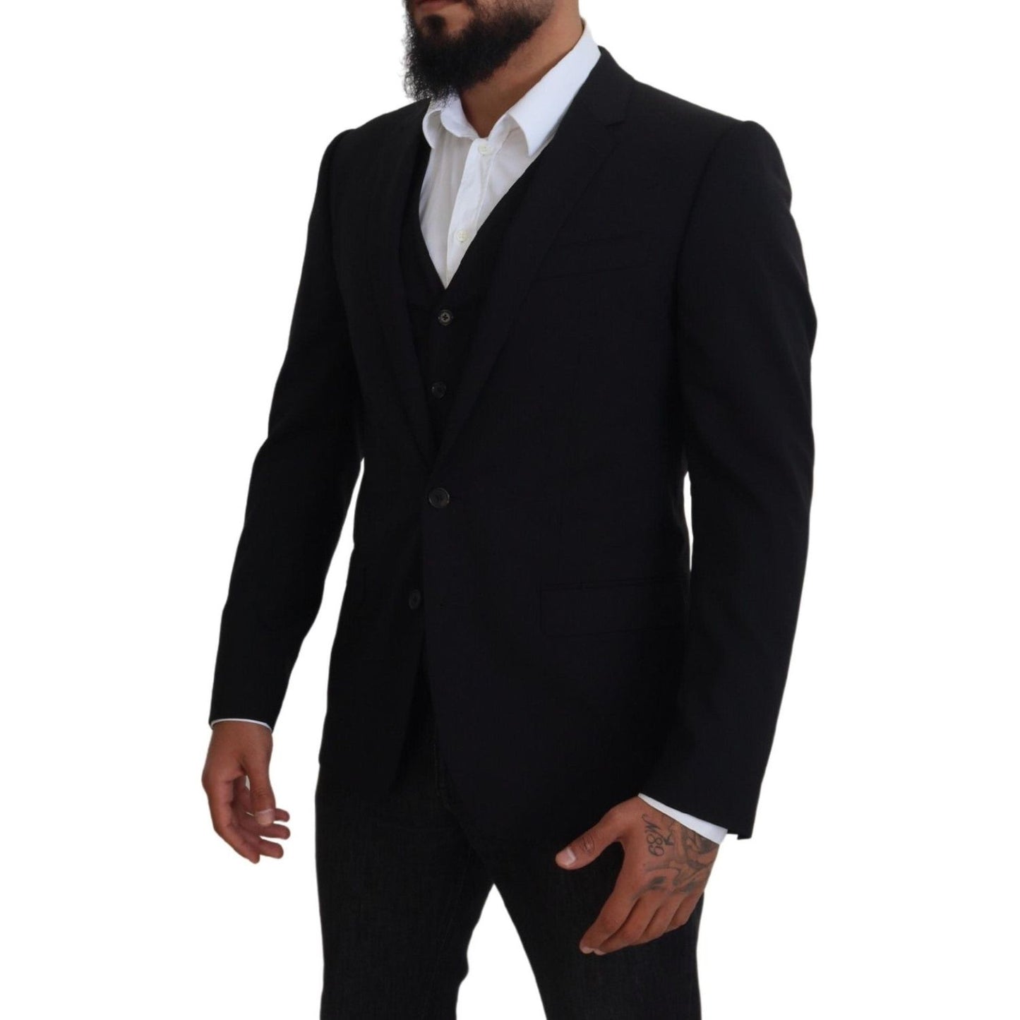 Dolce & Gabbana Elegant Black Martini Two-Piece Suit Dolce & Gabbana