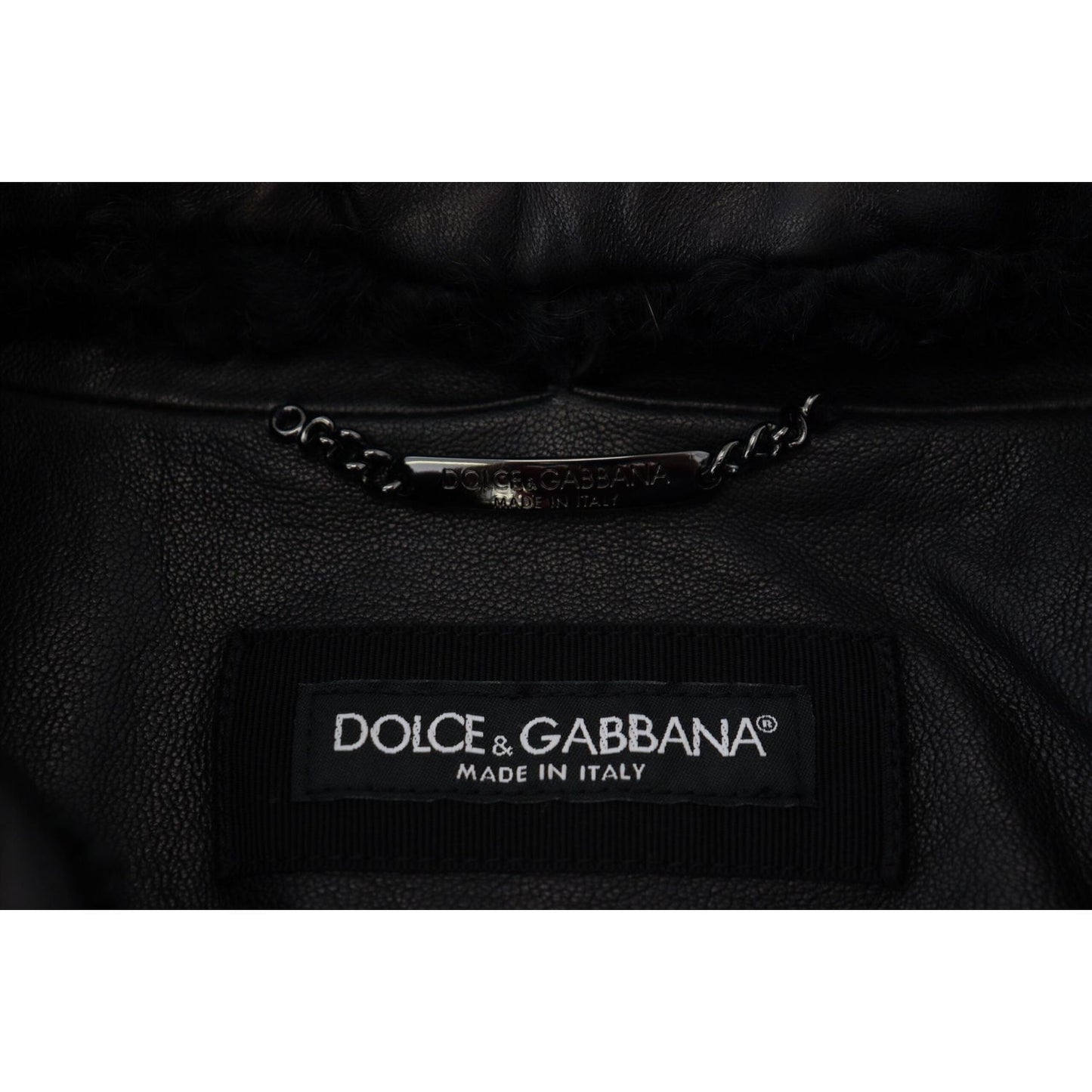 Dolce & Gabbana Chic Black Leather Silk-Lined Jacket Dolce & Gabbana