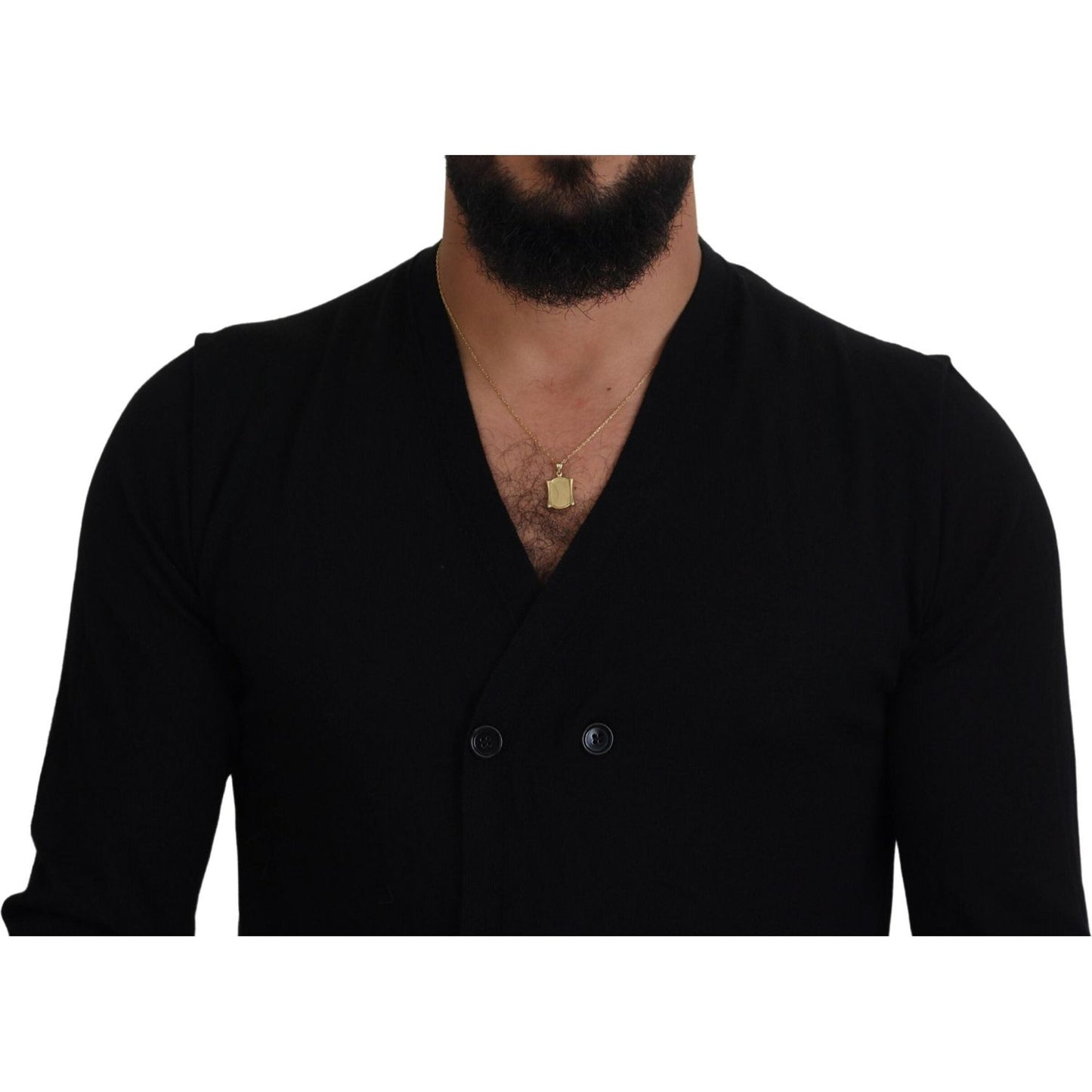 Dolce & Gabbana Elegant Black Cashmere Cardigan Sweater Dolce & Gabbana