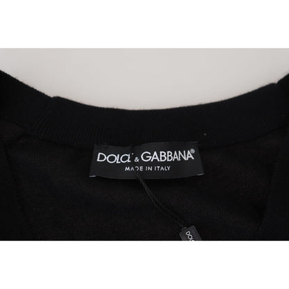 Dolce & Gabbana Black Cashmere Button Down Cardigan Sweater