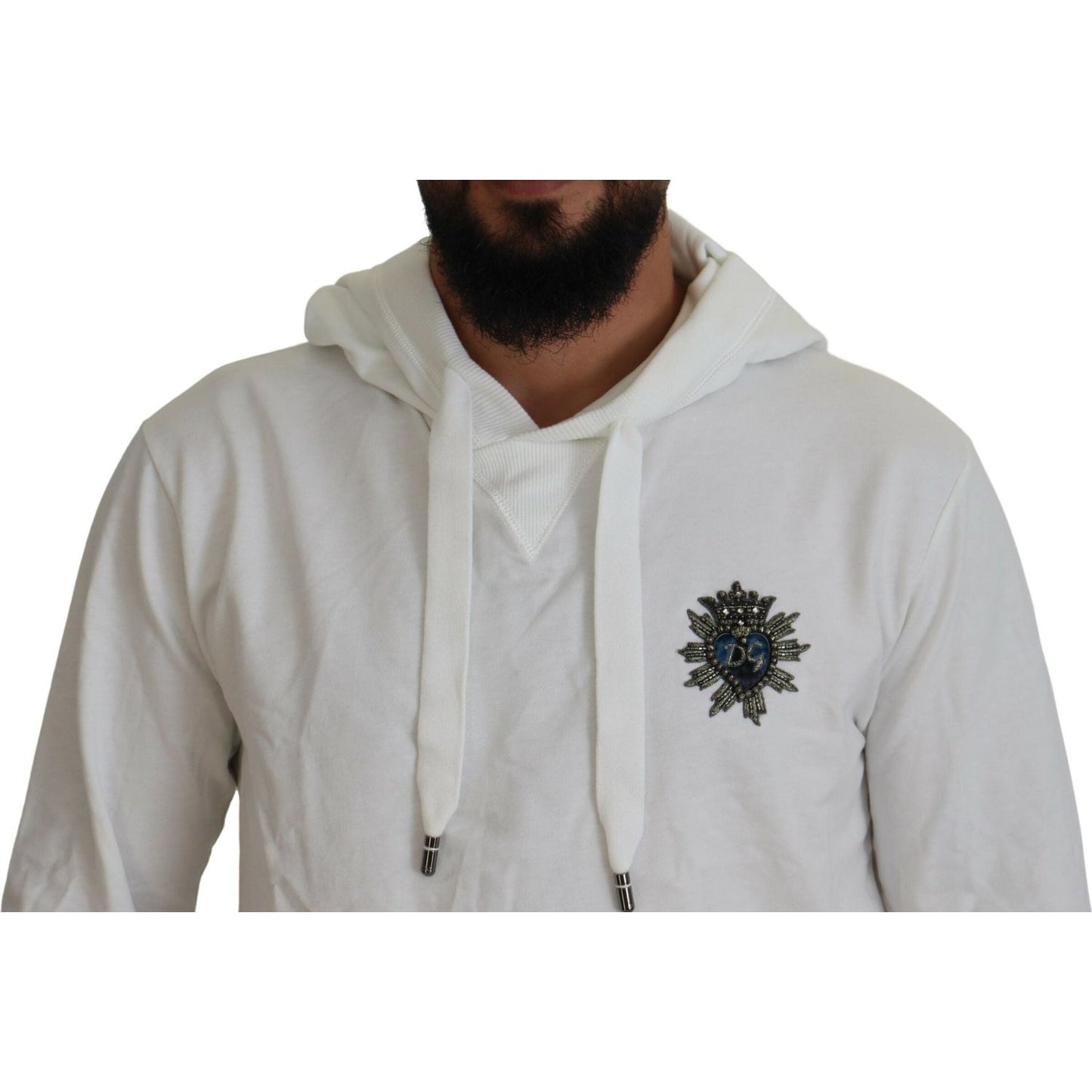 Dolce & Gabbana Elegant White Logo Hooded Sweatshirt Dolce & Gabbana