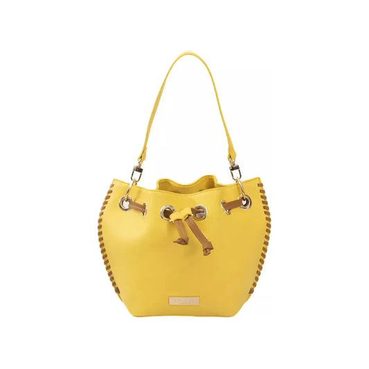 Baldinini Trend Golden Detail Yellow Shoulder Bag Baldinini Trend