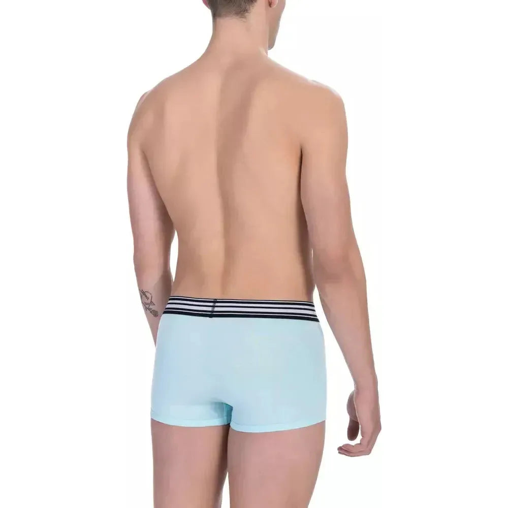 Bikkembergs Light Blue Cotton Men Underwear Trunk Pair Bikkembergs