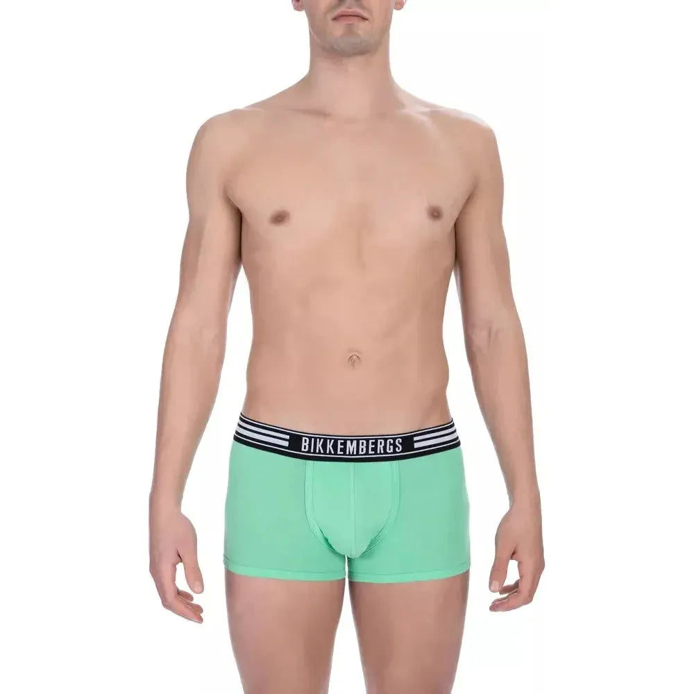 Bikkembergs Green Cotton Men Trunk Bikkembergs