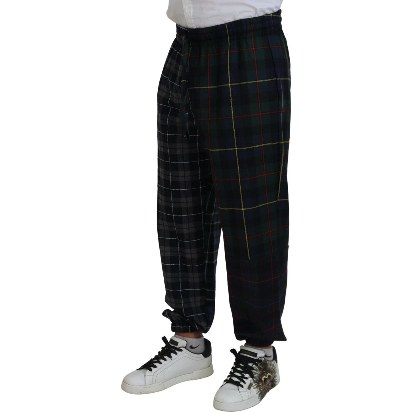 Dolce & Gabbana Checkered Wool Blend Jogger Pants Dolce & Gabbana