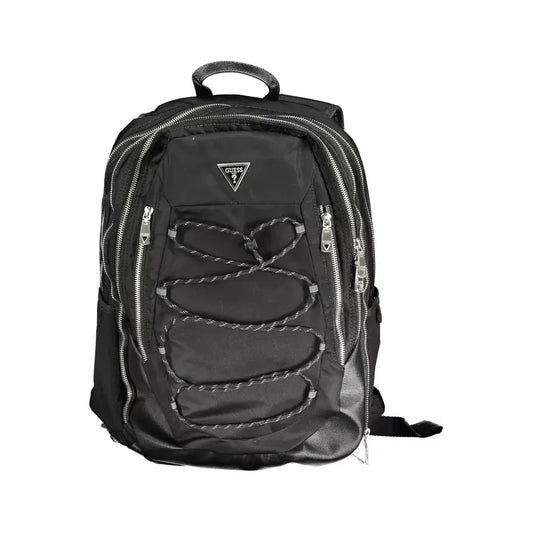 Guess Jeans Black Polyamide Men Backpack Guess Jeans