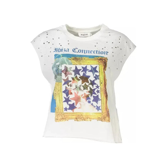 Desigual White Cotton Women T-Shirt Desigual