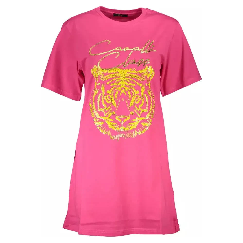 Cavalli Class Pink Cotton Women Top Cavalli Class