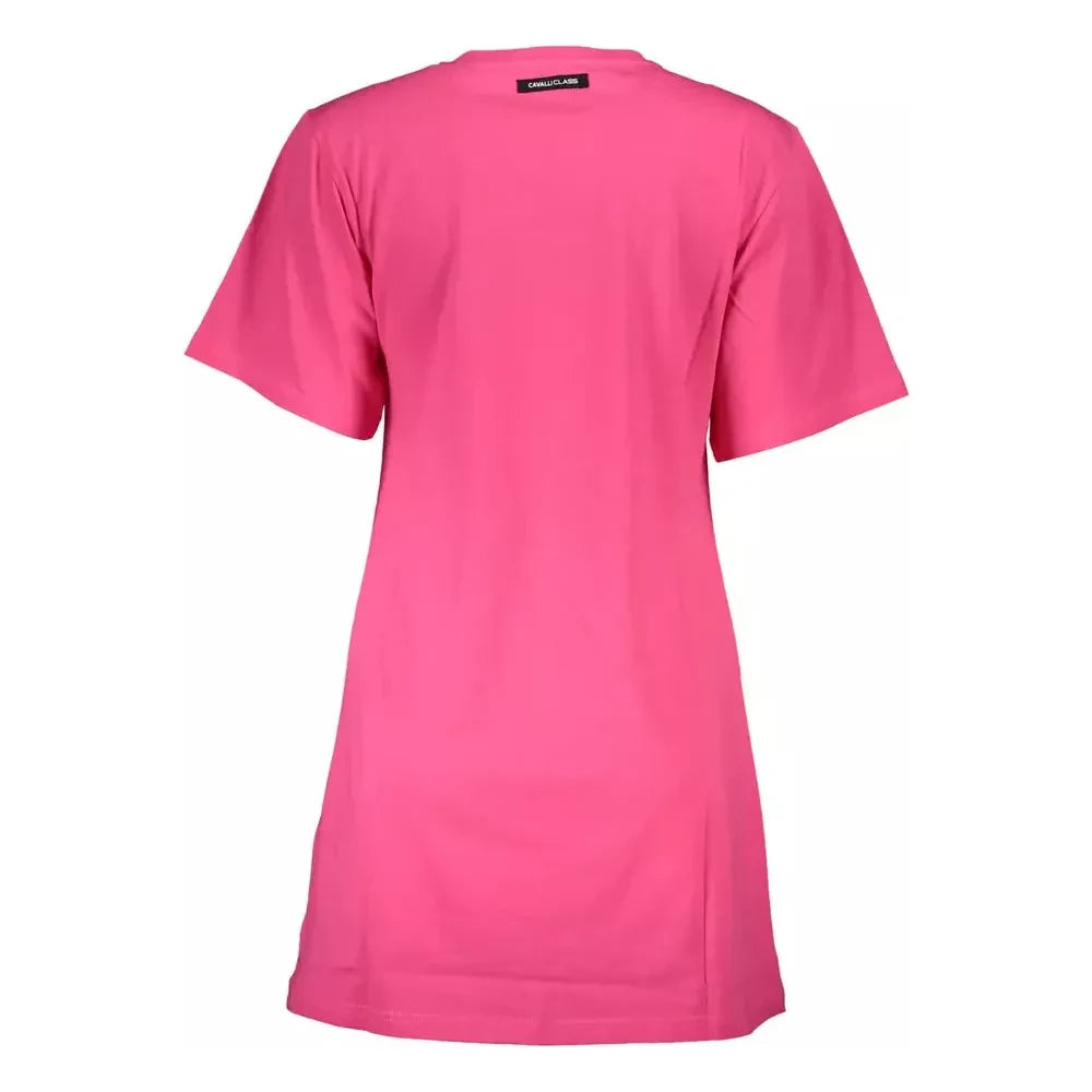 Cavalli Class Pink Cotton Women Top Cavalli Class