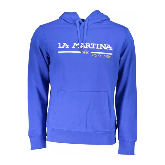 La Martina Blue Cotton Men Sweater La Martina