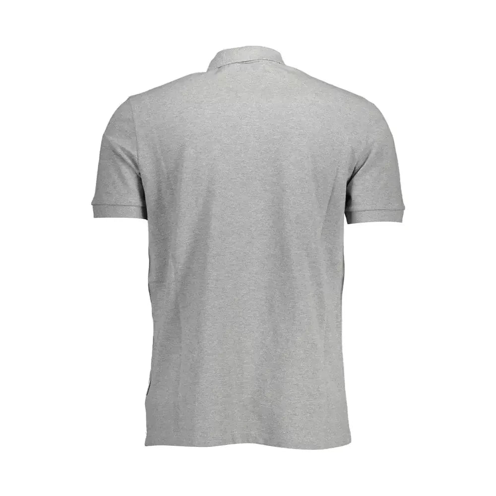 Napapijri Gray Cotton Men Polo Shirt Napapijri