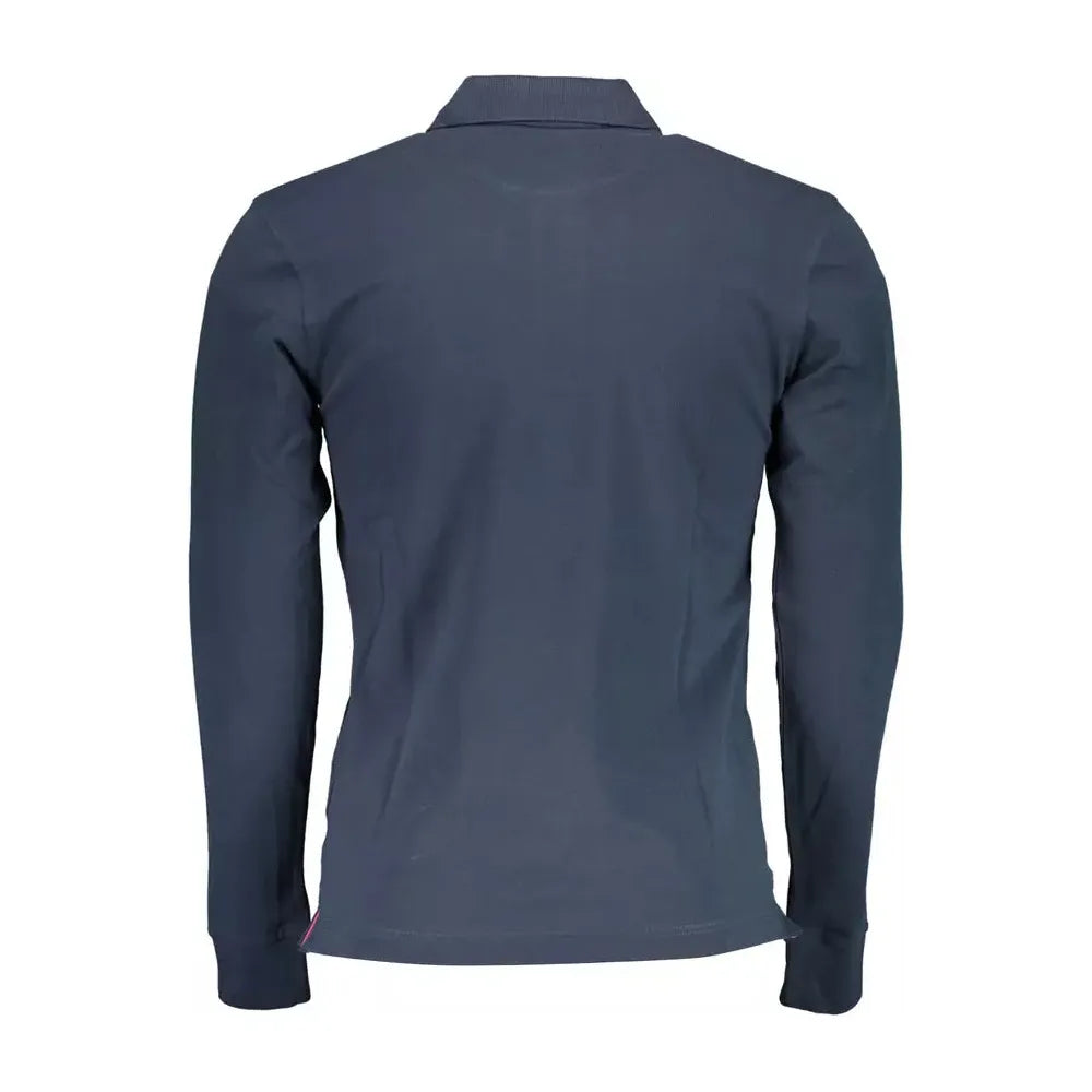 La Martina Blue Cotton Men Polo Shirt La Martina