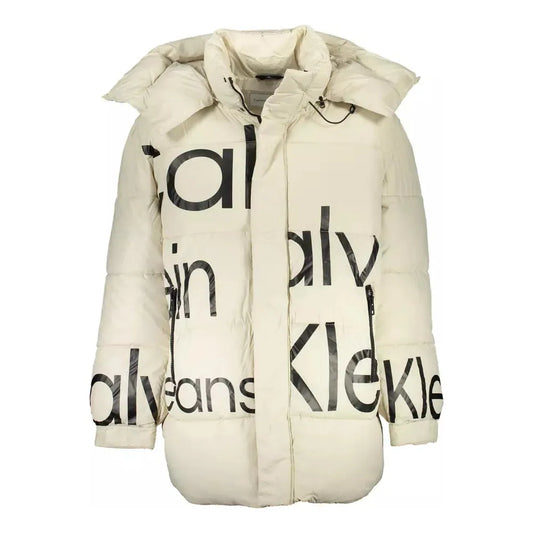 Calvin Klein Beige Polyester Men Jacket Calvin Klein