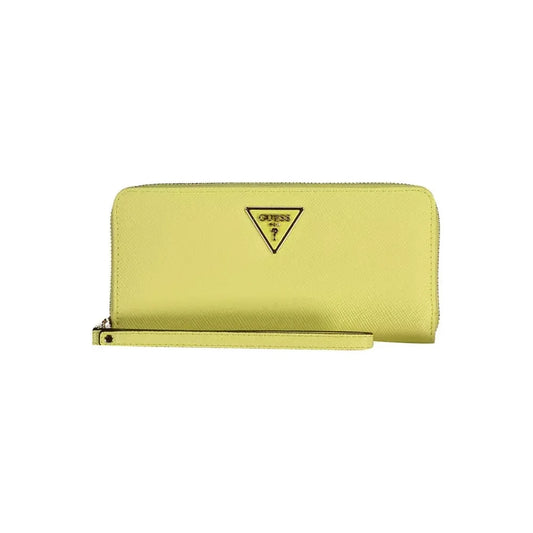 Guess Jeans Chic Yellow Polyethylene Compact Wallet Guess Jeans