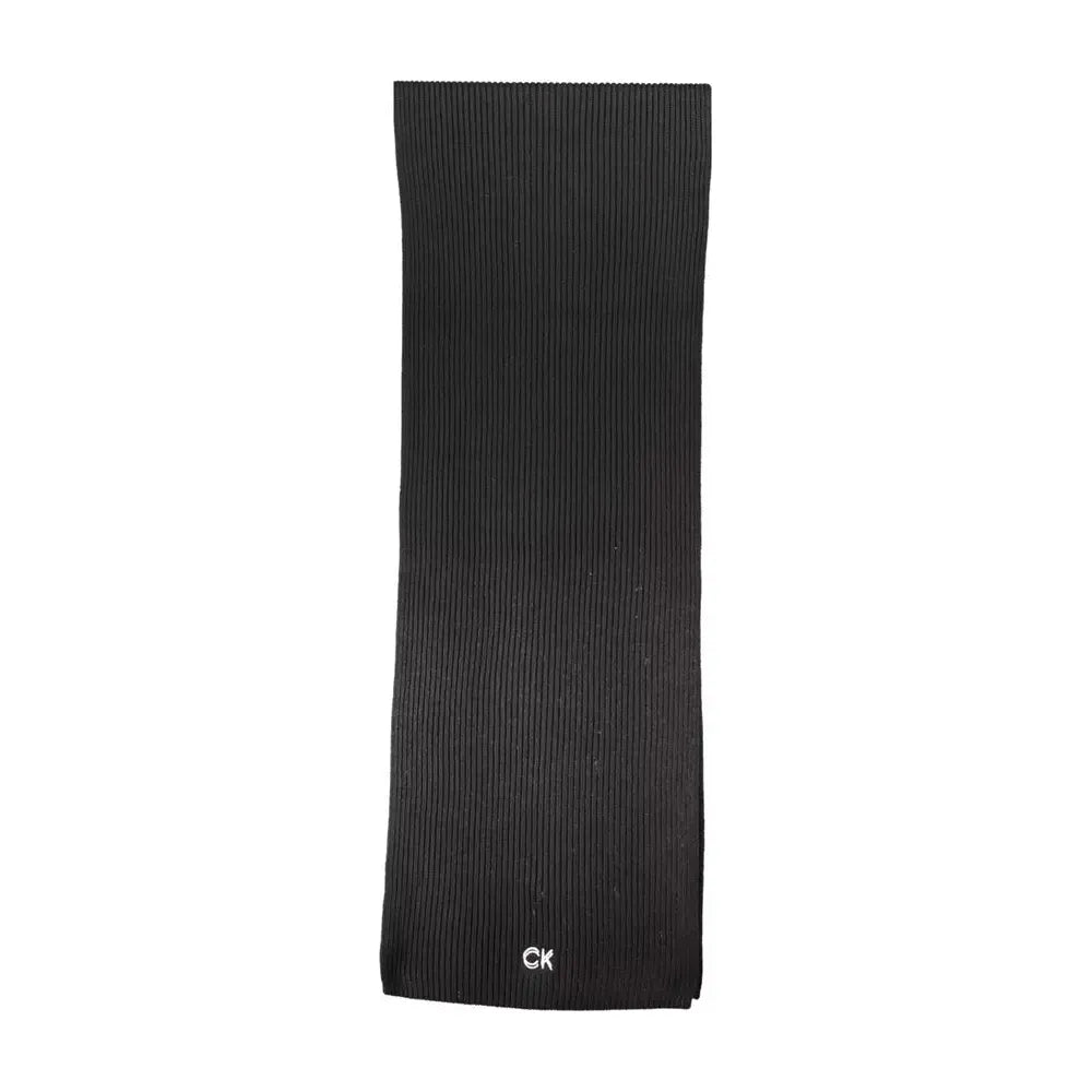 Calvin Klein Black Cotton Men Scarf Calvin Klein