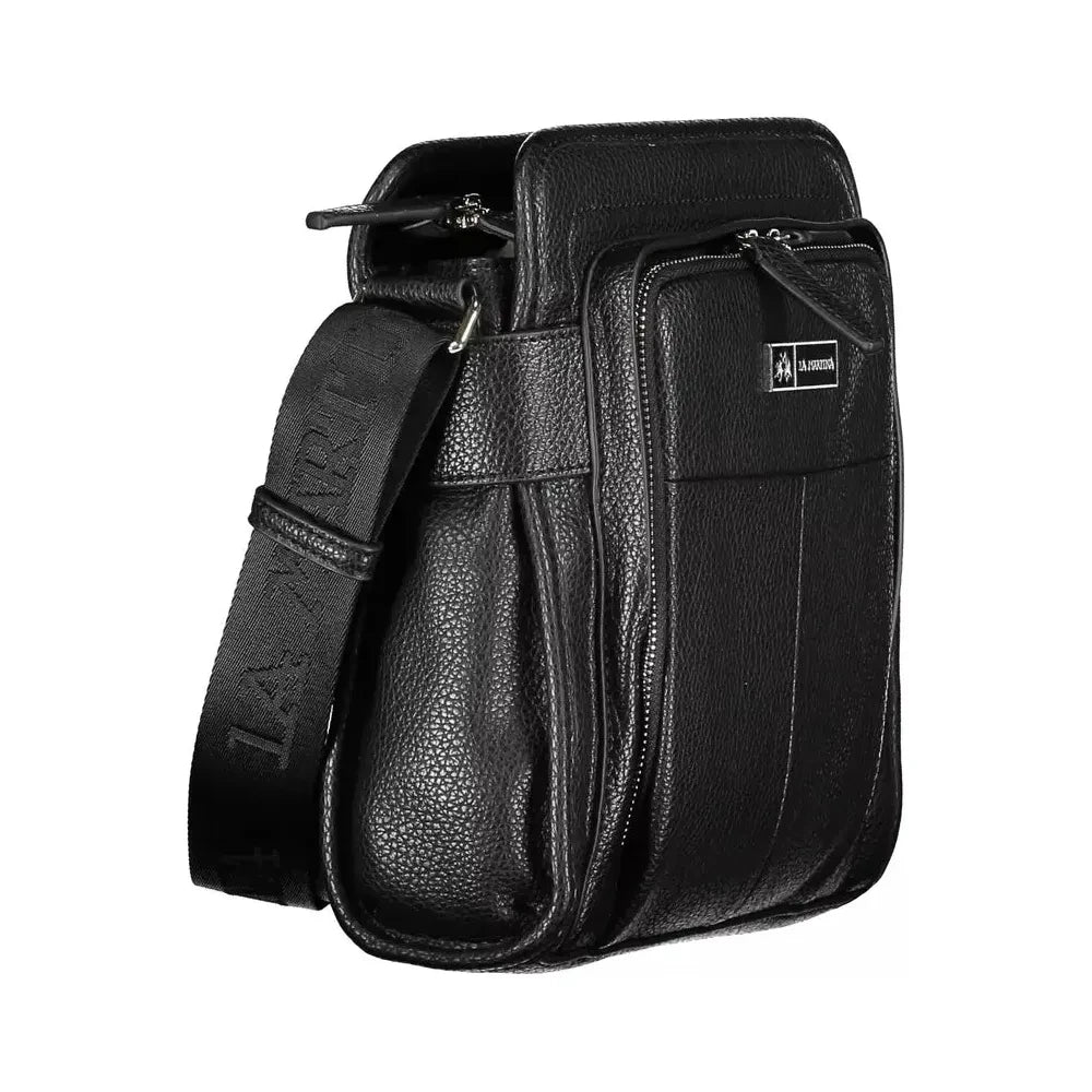 La Martina Black Polyethylene Men Shoulder Bag La Martina