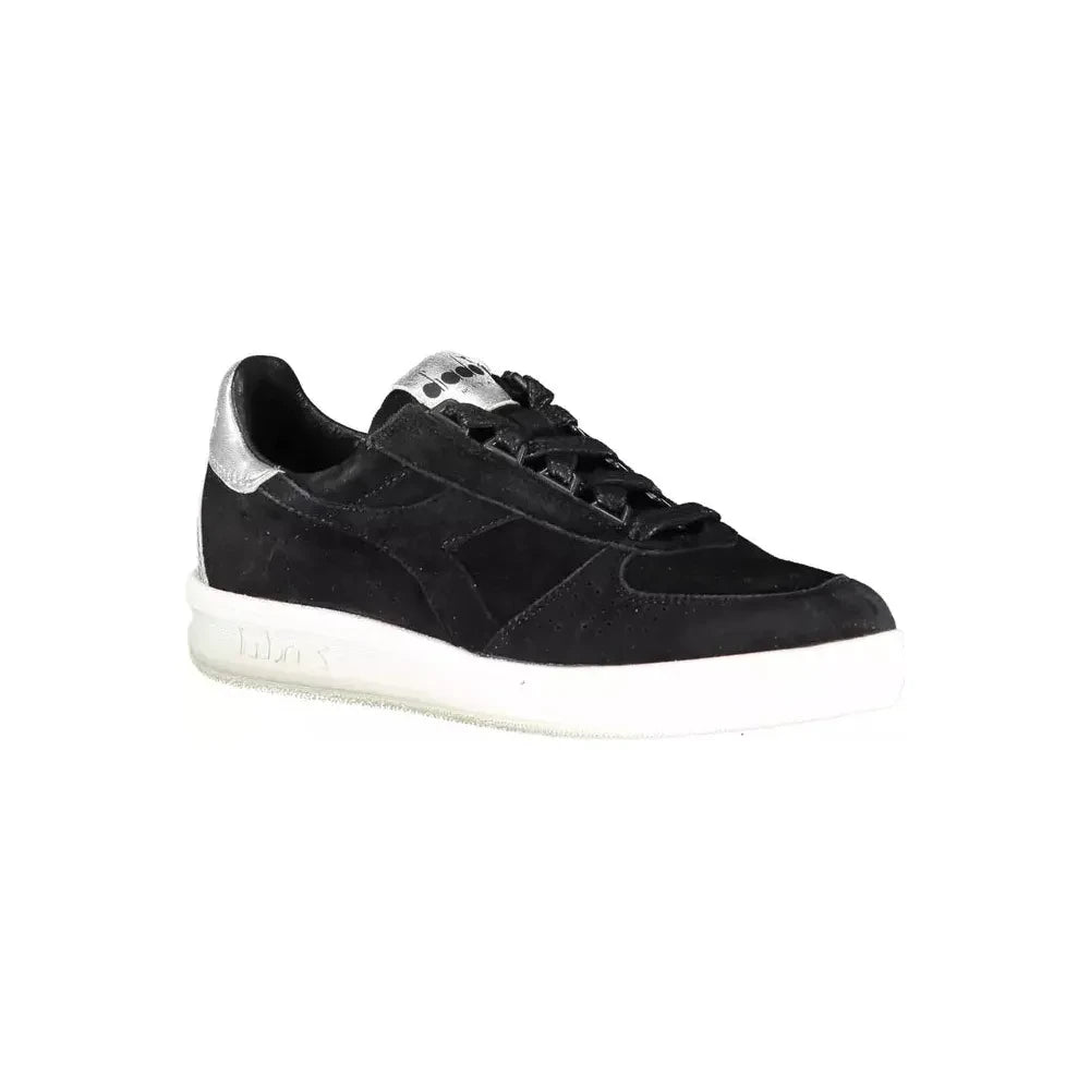 Diadora Black Leather Women Sneaker Diadora