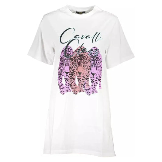 Cavalli Class White Cotton Women Dress Cavalli Class