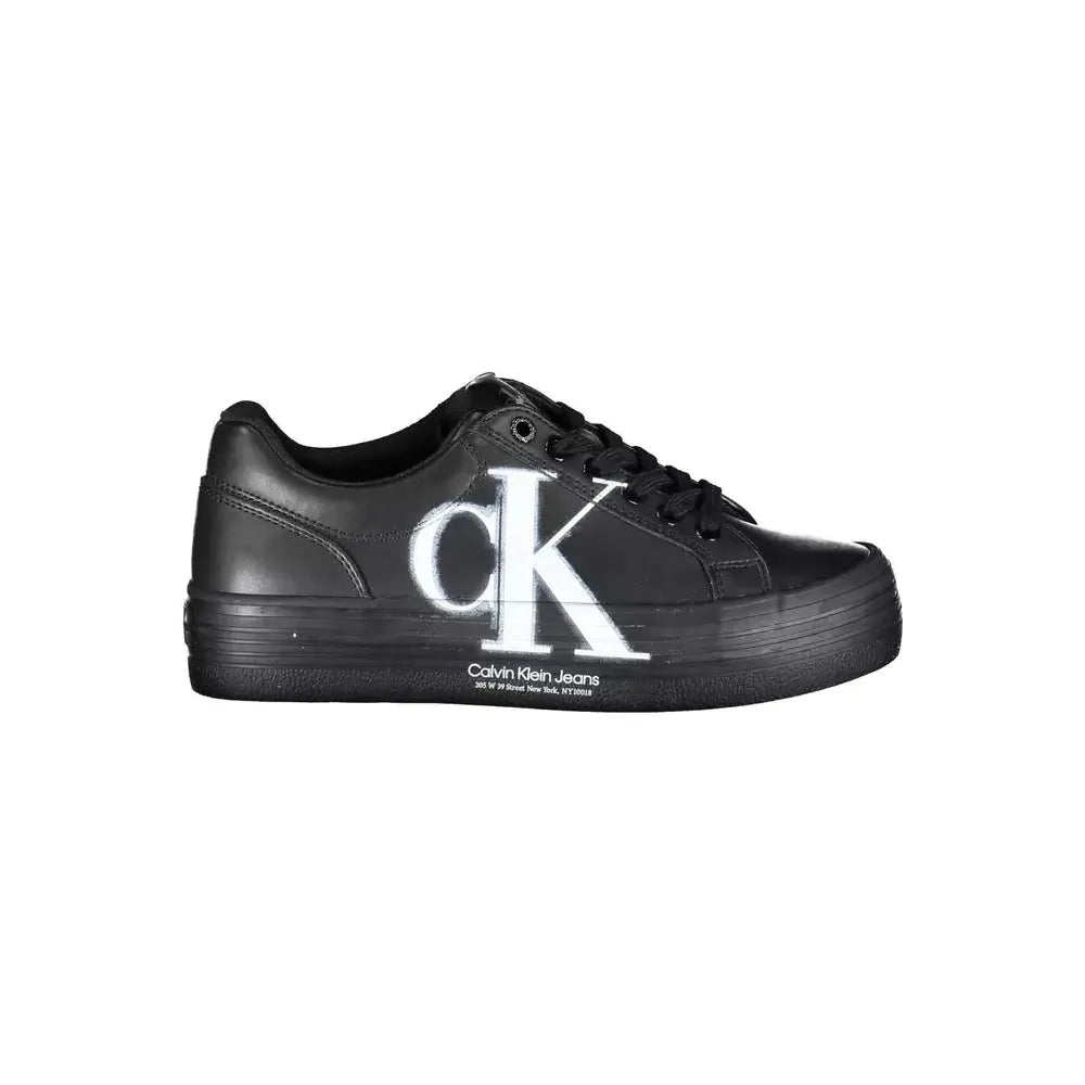 Calvin Klein Black Leather Women Sneaker Calvin Klein