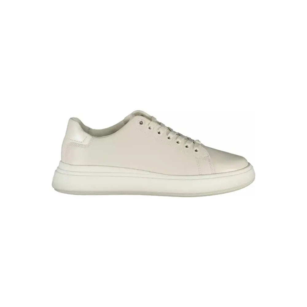 Calvin Klein Beige Leather Women Sneaker Calvin Klein