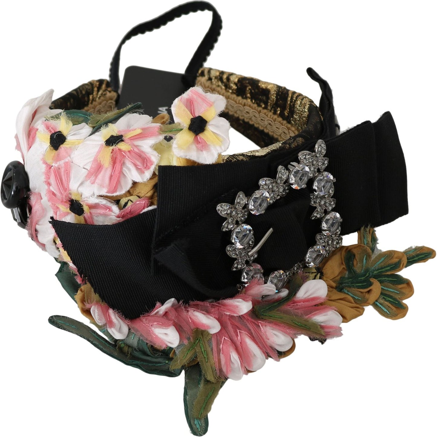 Dolce & Gabbana Elegant Crystal-Embellished Floral Headband Dolce & Gabbana