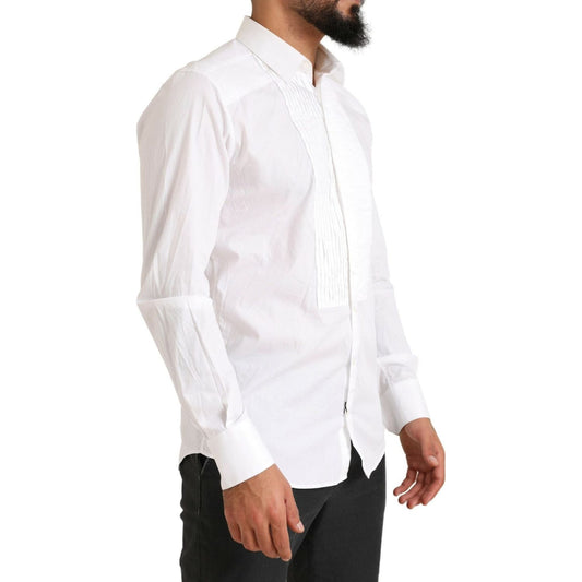 Dolce & Gabbana Elegant White Slim Fit Cotton Dress Shirt Dolce & Gabbana