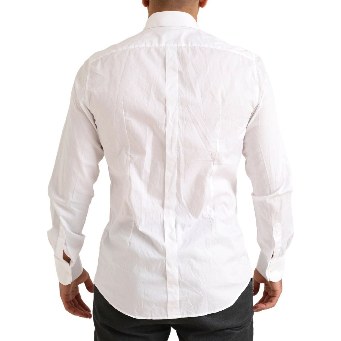 Dolce & Gabbana Elegant White Slim Fit Cotton Dress Shirt Dolce & Gabbana