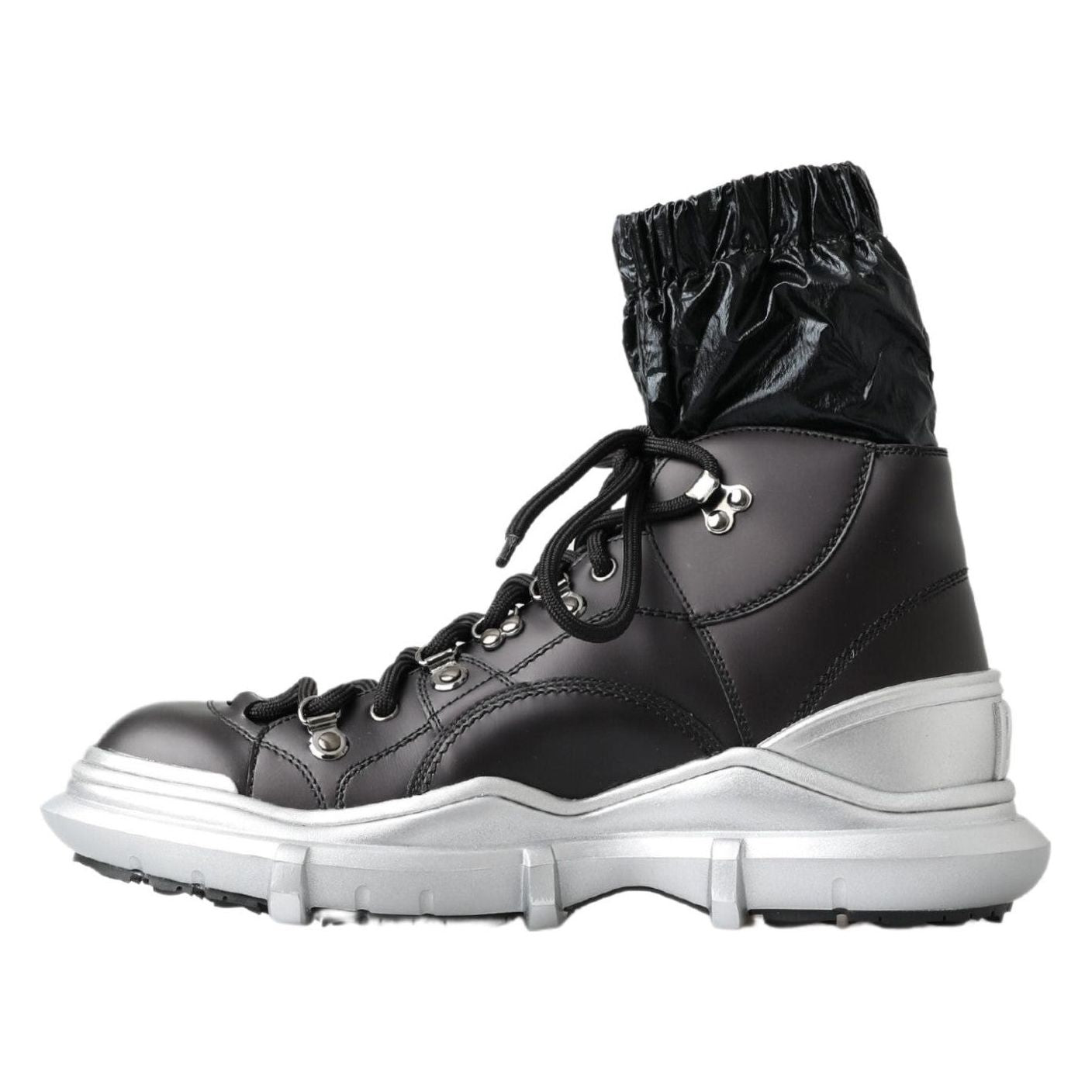 Dolce & Gabbana Black Nylon Galileo High Top Sneakers Shoes
