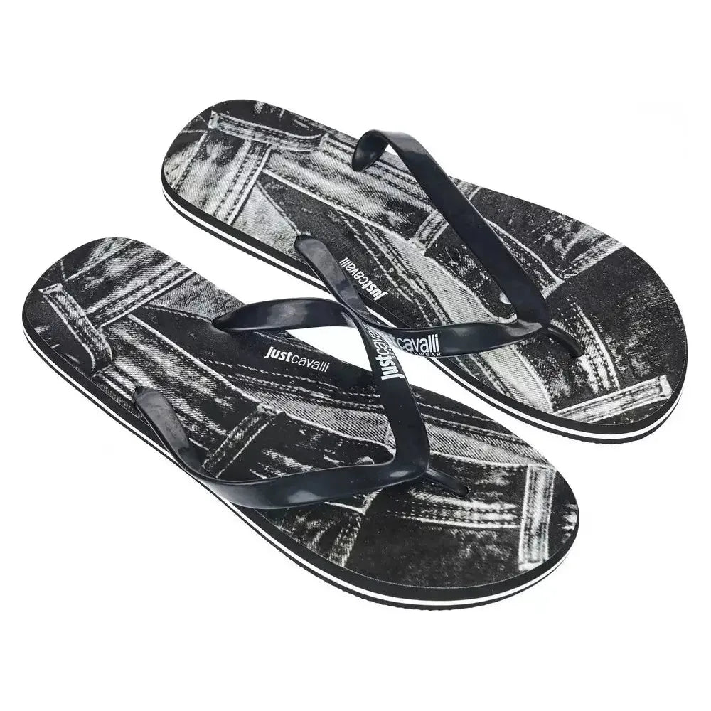 Just Cavalli Black EVA Men Sandal Just Cavalli